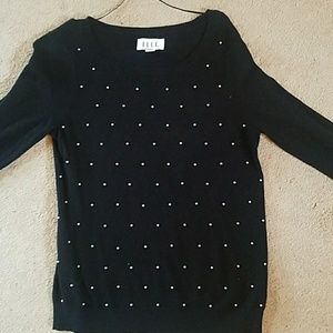 Small pearl embossed sweater top